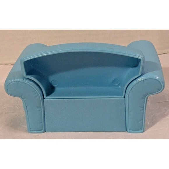 Y2K Barbie Furniture Couch Chair Sofa Blue Living In Style Room Set Plastic 2002 - Picture 9 of 14